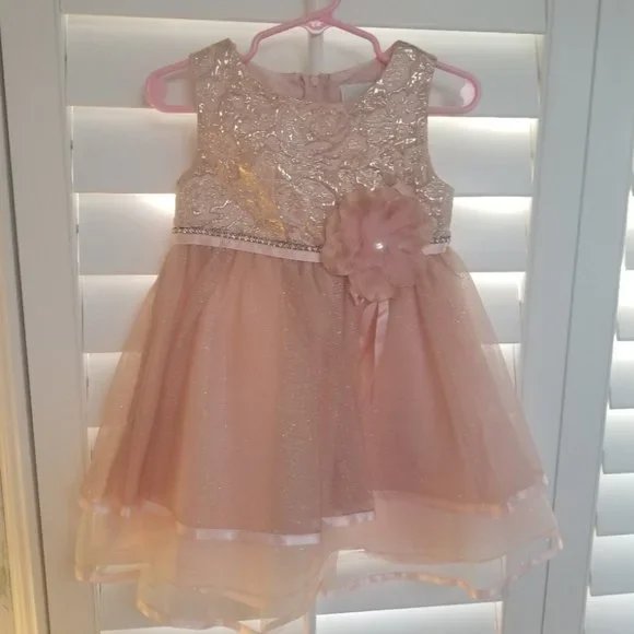 slim fit dress slacks Elegant Blush Flower Girl Dress with Sparkle main image 0